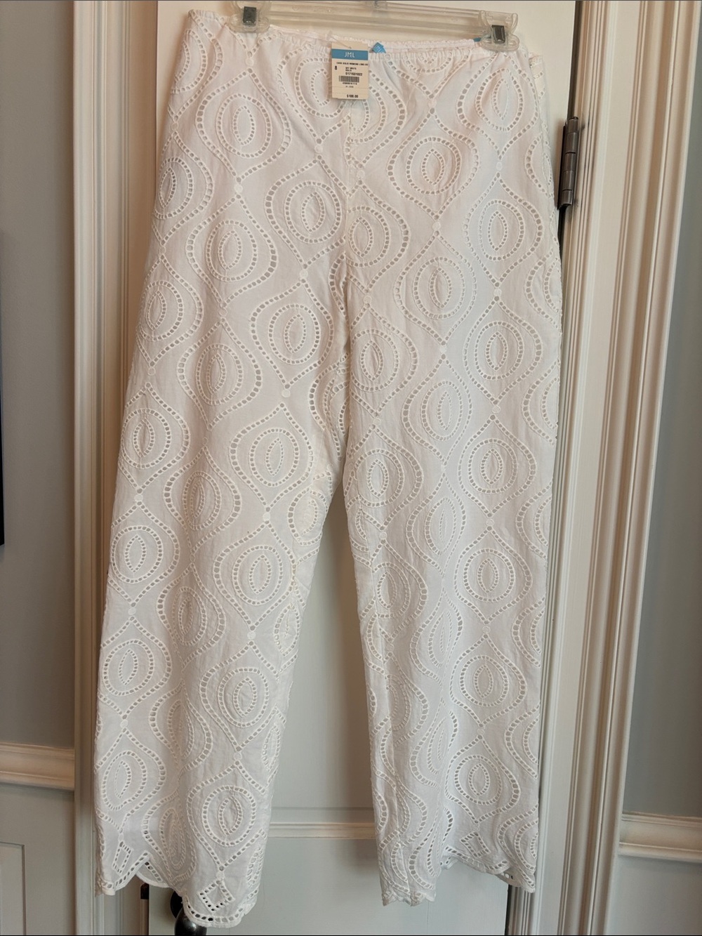 J McLaughlin White Eyelet Wide-Leg Pants - Women